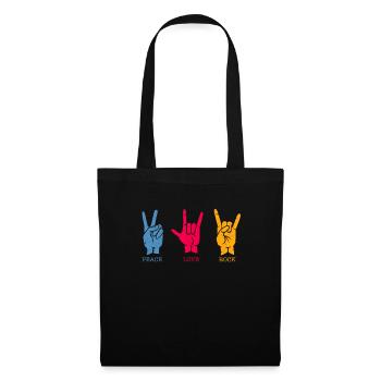 Années 80 Peace Love Rock Peace Love Gift - Sac en tissu - noir - Devant
