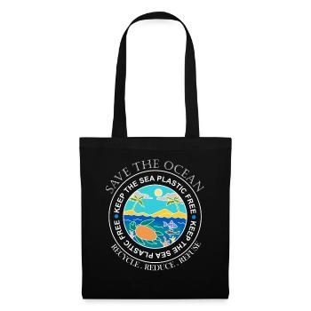 Sauvez le cadeau en plastique en plastique océan - Sac en tissu - noir - Devant