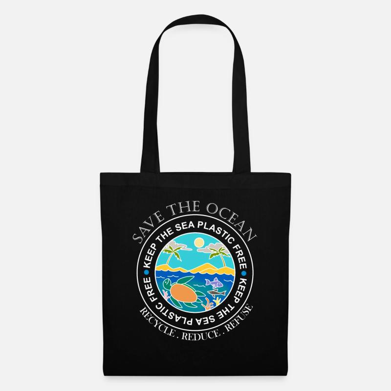Save the ocean plastic ocean plastic gift - Tote Bag - black