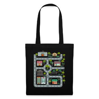 Voitures Routes Enfants Signes Route Circulation - Sac en tissu - noir - Devant