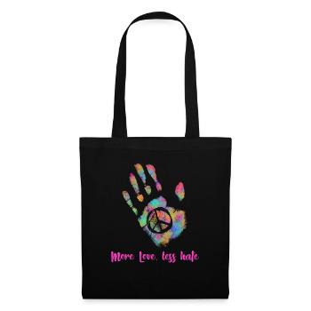 Plus d’amour Moins de haine hippie - Sac en tissu - noir - Devant