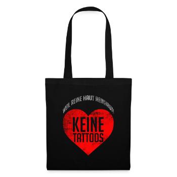 Kein Tattoo Reine Haut - Stoffbeutel - Schwarz - Vorne