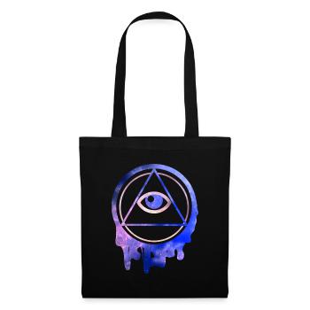 All Seeing Eye Illuminati Sterne - Stoffbeutel - Schwarz - Vorne