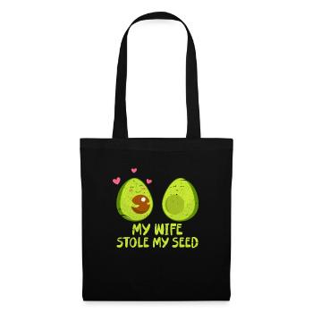 Cadeau Vegan de grossesse enceinte d'avocat - Sac en tissu - noir - Devant