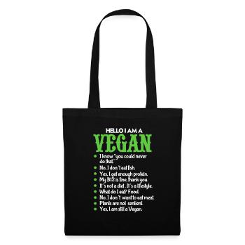 végétalien - Sac en tissu - noir - Devant