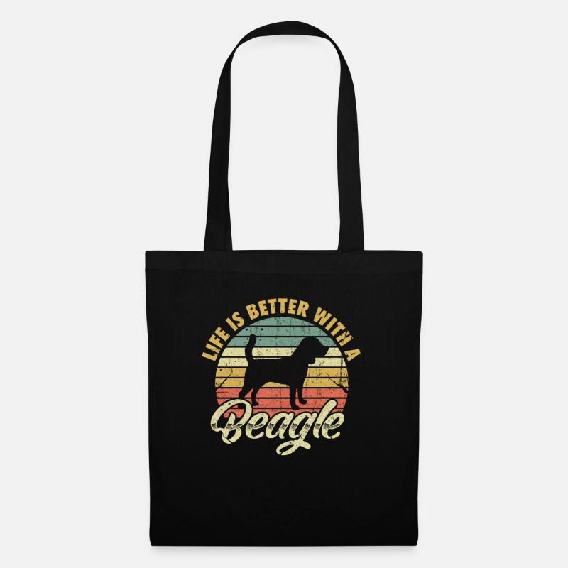 Beagle - Stoffbeutel - Schwarz