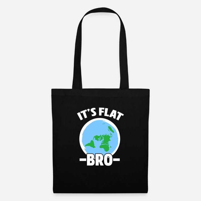 Flat Earth - Stoffbeutel - Schwarz