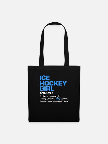 Eishockey Girl - Stoffbeutel - Schwarz