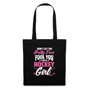 Hockey hockey girl hockey hockey hockeyeuse - Sac en tissu - noir - Devant