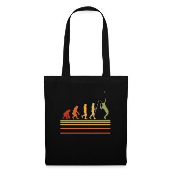 Tennis Evolution Retro Tennisspieler Geschenk - Stoffbeutel - Schwarz - Vorne