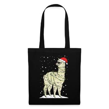 Christmas alpaca llama - Tote Bag - black - Front