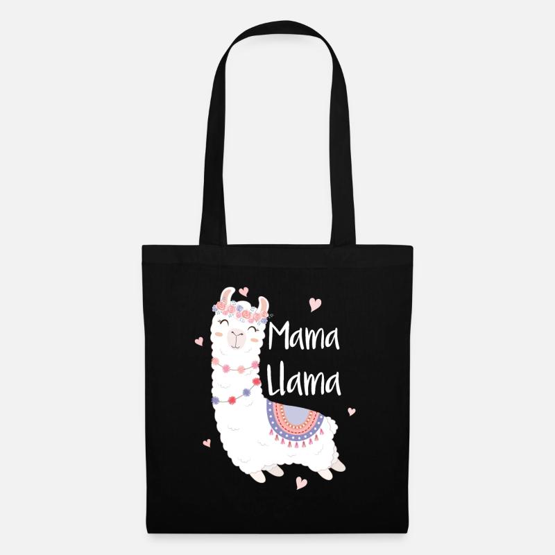 Mama Lama - Stoffbeutel - Schwarz