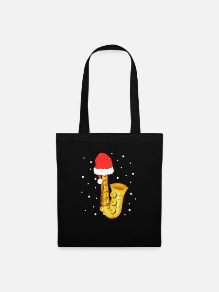 Saxophone Weihnachten Saxophonist Geschenk - Stoffbeutel - Schwarz