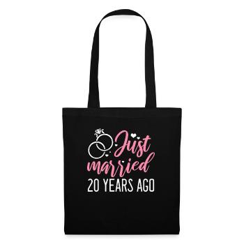 Anniversaire de mariage de 20 ans - Sac en tissu - noir - Devant