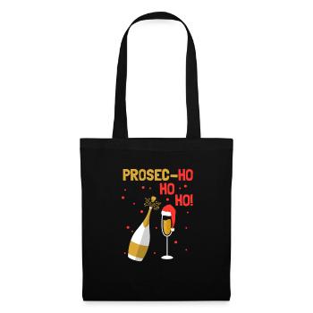 Prosecco de Noël Ho Ho Ho - Sac en tissu - noir - Devant