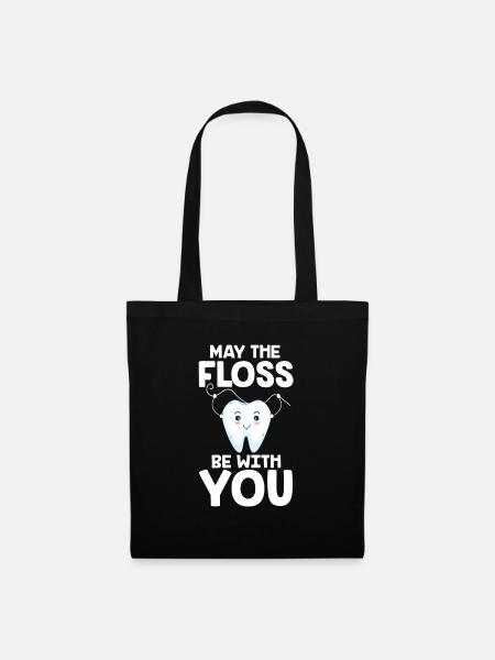 Zahnarzt Zahnärztin Zahn Zähne Dentist Geschenk - Stoffbeutel - Schwarz