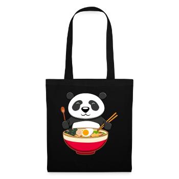Panda Bear Ramen Kawaii Noodles, cadeau du Japon - Sac en tissu - noir - Devant