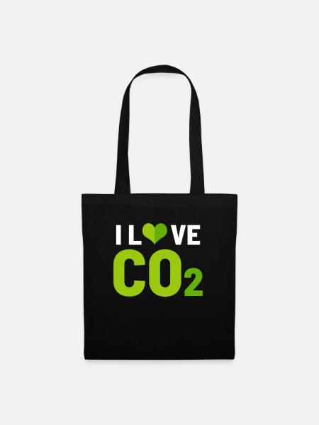 Ich liebe CO2 - Stoffbeutel - Schwarz