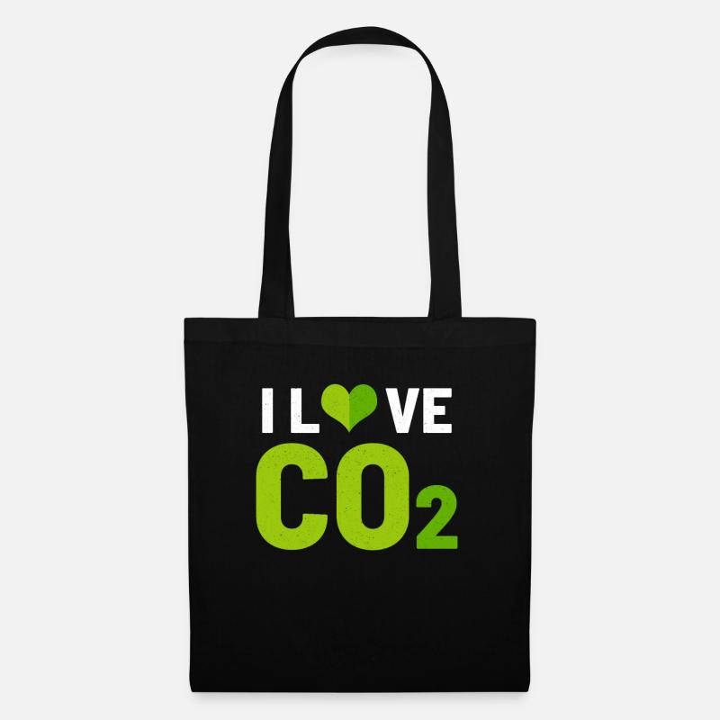 Ich liebe CO2 - Stoffbeutel - Schwarz