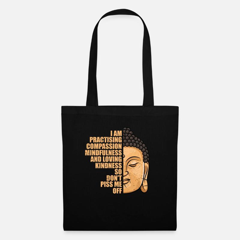 Buddha Yoga Buddhismus Meditation Zen Geschenk - Stoffbeutel - Schwarz