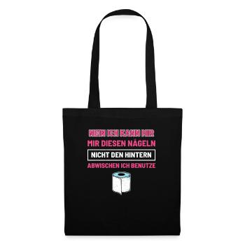 Lange Fingernägel lustig - Stoffbeutel - Schwarz - Vorne