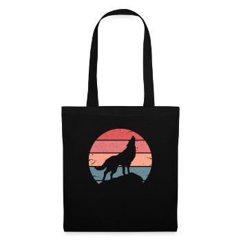 loup - Sac en tissu - noir - Devant