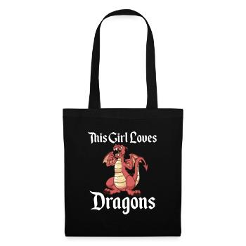 Dragon Dragons Cadeaux dragons - Sac en tissu - noir - Devant