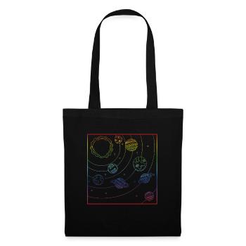 Buntes Universum-Planeten-Galaxie-Universum - Stoffbeutel - Schwarz - Vorne
