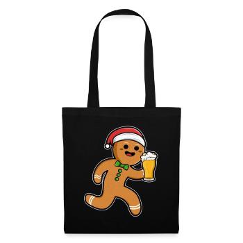 Bonhomme en pain d'épice - Sac en tissu - noir - Devant