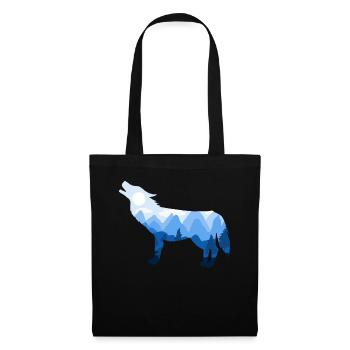 Wolf Wölfe Berge Natur Wild Wildnis Geschenk - Stoffbeutel - Schwarz - Vorne
