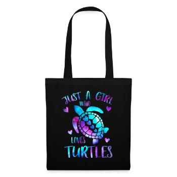 Juste une fille qui aime les tortues - les tortues de mer - Sac en tissu - noir - Devant