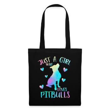 Juste une fille qui aime les pitbulls - Pitbull - Sac en tissu - noir - Devant