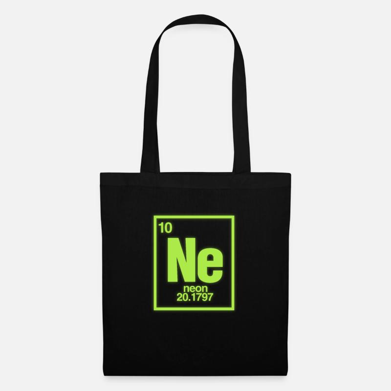 Neon Chemie Periodensystem Chemiker Geschenk - Stoffbeutel - Schwarz