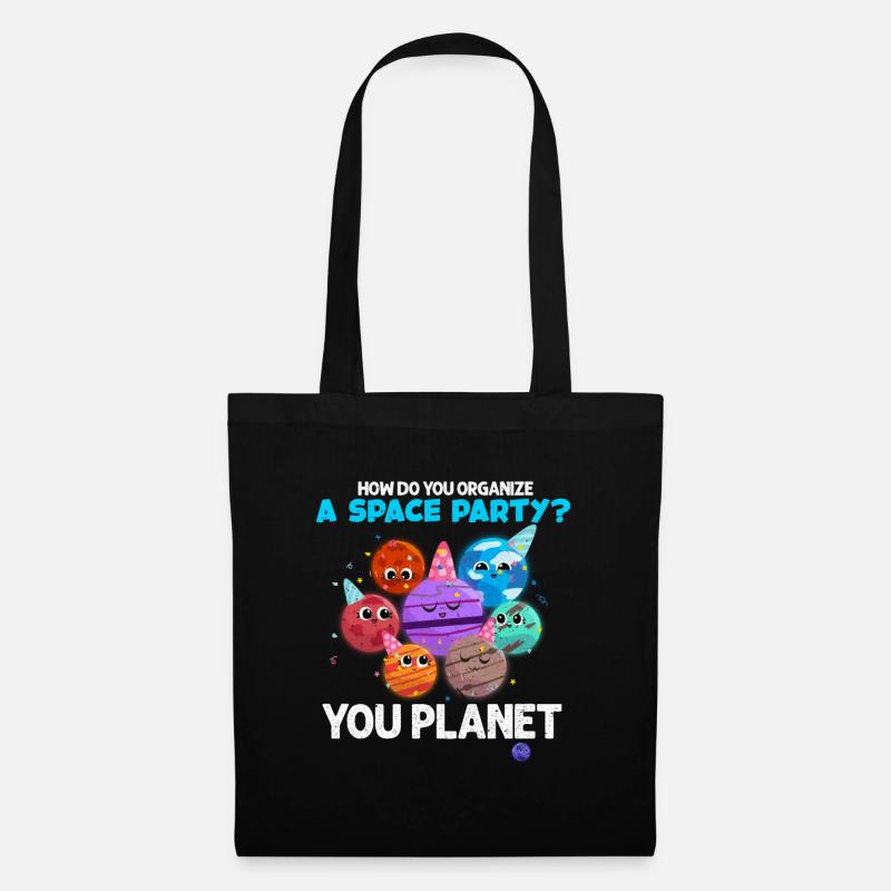 planète - Sac en tissu - noir