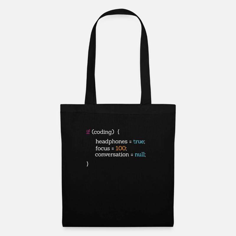 Coder Programmierer Code Nerd Informatik Geschenk - Stoffbeutel - Schwarz