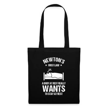 Science Puns Geeks Lazy Sleepy Head Gift Newton's - Tote Bag - black - Front