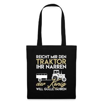 Landwirt Farmer Bauernhof Trecker Traktor Spruch - Stoffbeutel - Schwarz - Vorne
