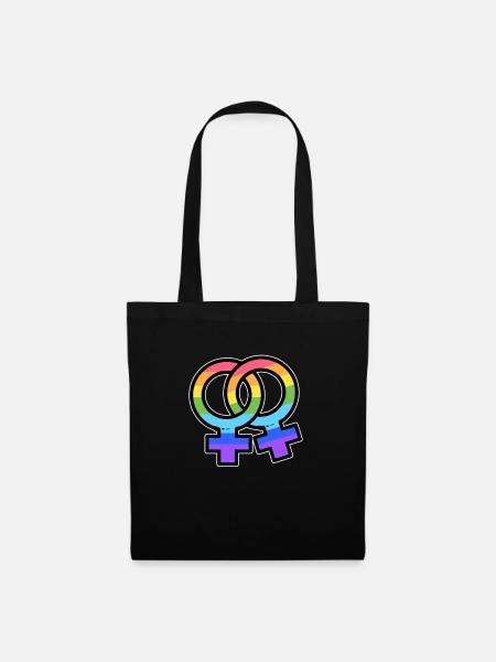 LGBT flag lesbian pride - Tote Bag - black