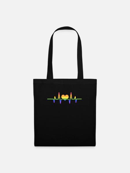 LGBT Flagge Schwule lesbisch-schwule Lesbe - Stoffbeutel - Schwarz