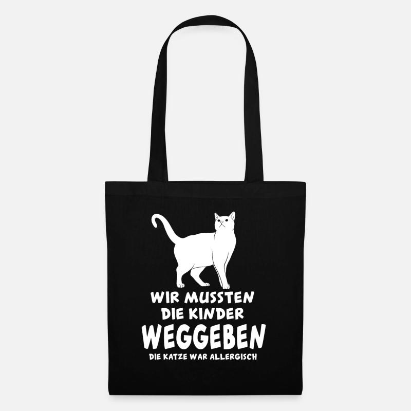 Katze lustig - Stoffbeutel - Schwarz