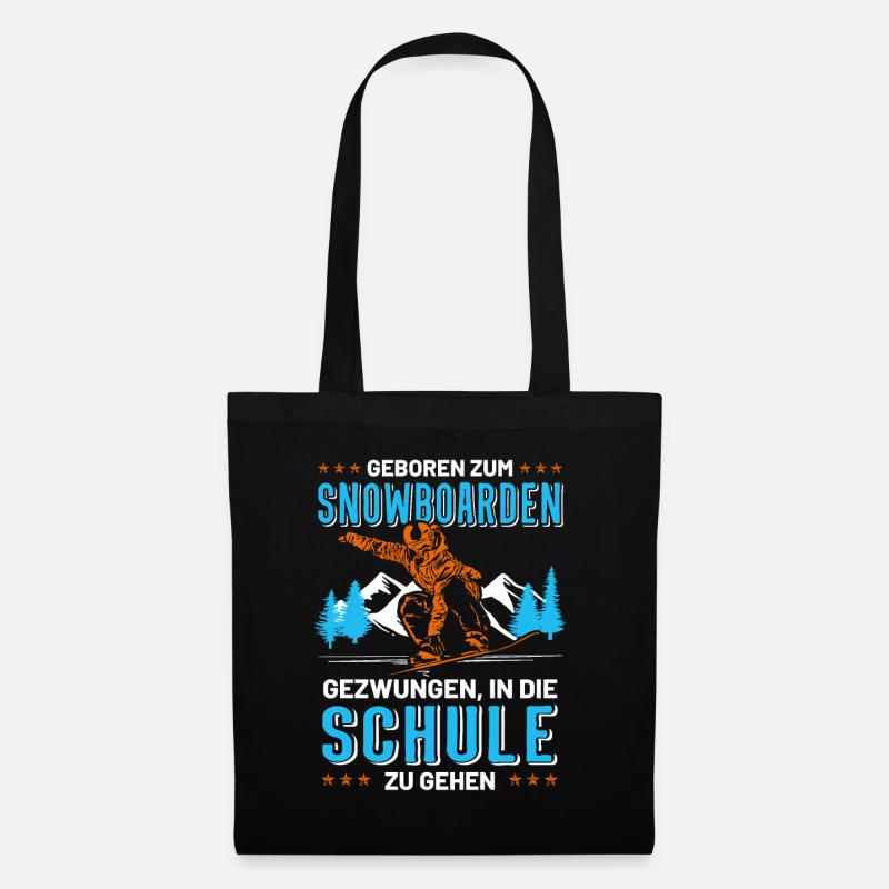 Schüler Snowboard Snowboarder lustiger Spruch - Stoffbeutel - Schwarz