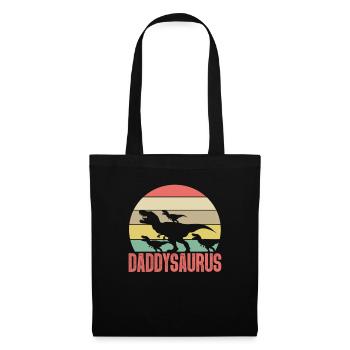 Dinosaure Dino Dad Daddysaurus cadeau - Sac en tissu - noir - Devant