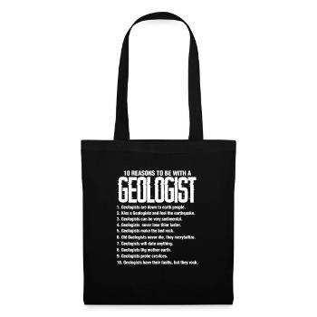 Geologie Geologe Geologin Gestein Steine Geschenk - Stoffbeutel - Schwarz - Vorne