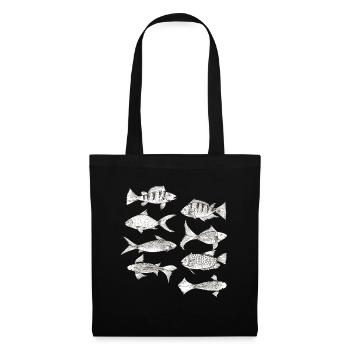 Fish Collection Vintage Fishes Gift Fishing Fish - Sac en tissu - noir - Devant
