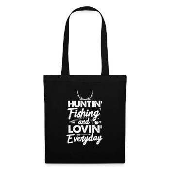 Chasse à la pêche - Sac en tissu - noir - Devant
