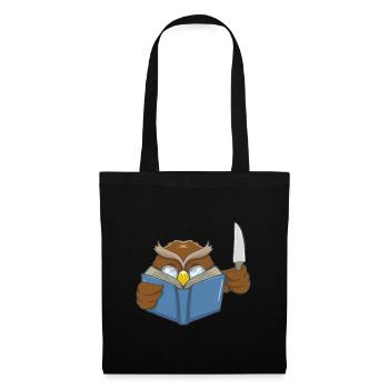 Lesen Eule Buchfans Lieblings Hobby Geschenk - Stoffbeutel - Schwarz - Vorne