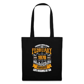 February 1970 50th birthday 50 years gift - Tote Bag - black - Front
