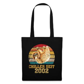 18. Geburtstag 2002 Lustig Faultier Sloth Geschenk - Stoffbeutel - Schwarz - Vorne