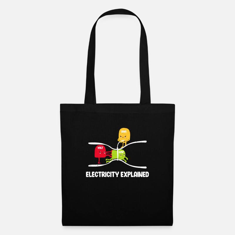 Elektriker Strom Elektrik Elektroniker Geschenk - Stoffbeutel - Schwarz