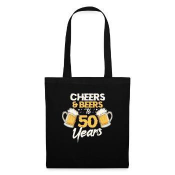 50. Geburtstag - Stoffbeutel - Schwarz - Vorne
